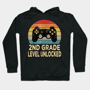 2nd Grade Level Unlocked Video Gamer Back to School Boys Hoodie